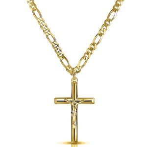 14k Gold/Silver Stainless Steal Cross Chain 24”
